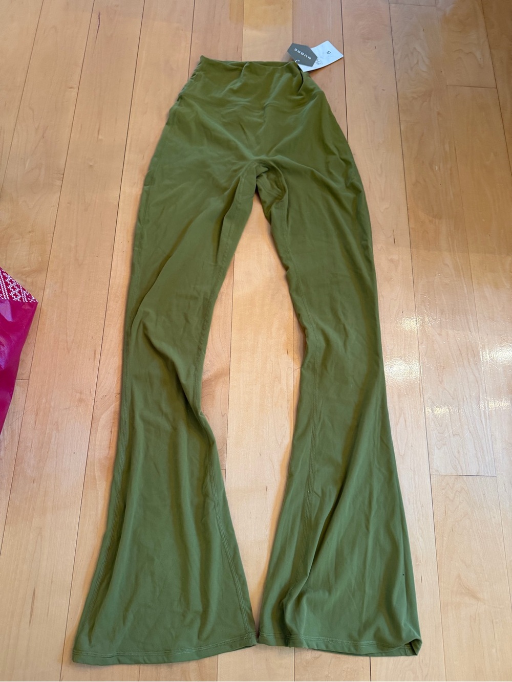 Buffbunny Olive Green High-Waist Flared Pants